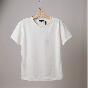 Theory Apex White Cotton Crewneck Tee T-Shirt Top